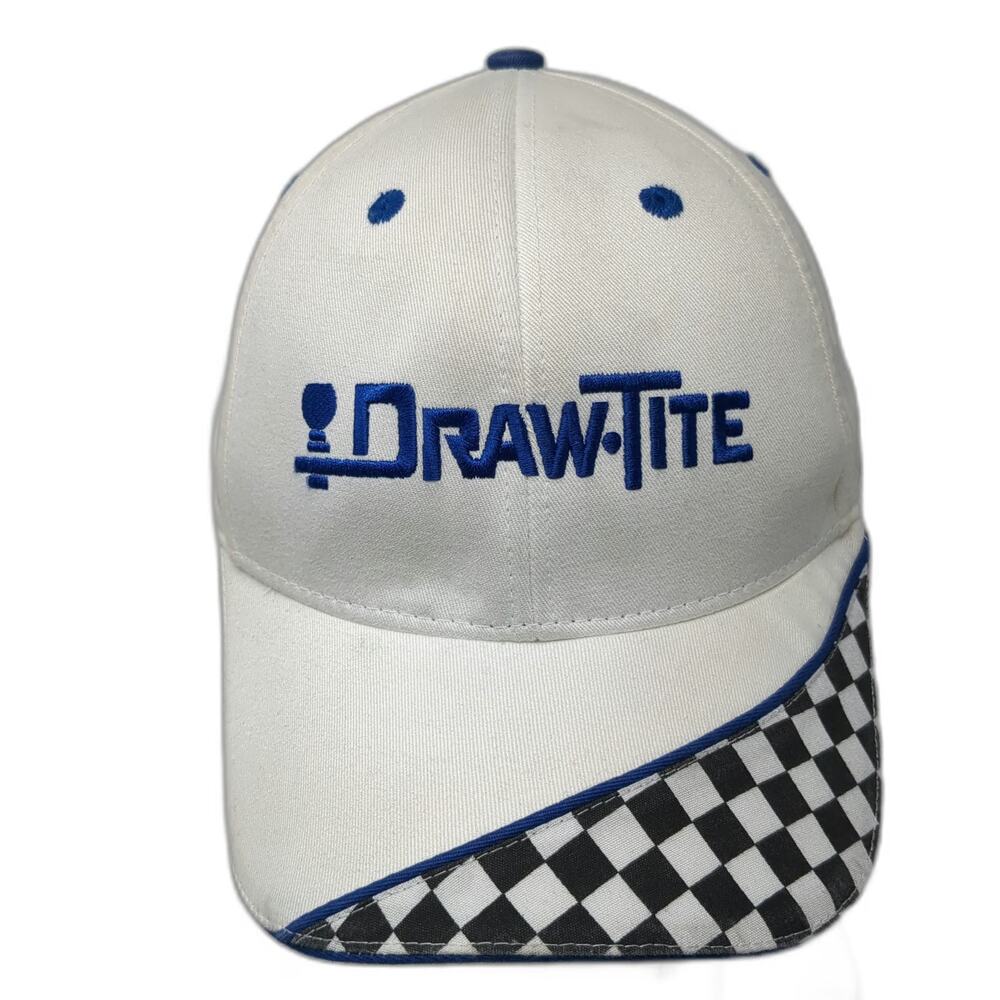 Headmost Draw-Tite Baseball Cap White One Size Strapback Checkered Racing Hat